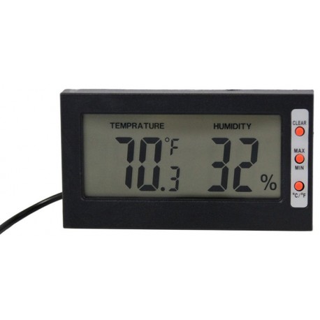 Reptile Thermometer Hygrometer LCD Digital Humidity Gauge, Worked with  Reptile Heat Pad to Monitor Temperature & Humidity in Reptile Terrarium